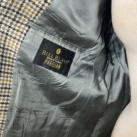100%CAMEL HAIR HOUNDSTOOTH BLAZER BILL BASS PARISIAN BLACK LABEL MADE IN MEXICO - Picture 8 of 15
